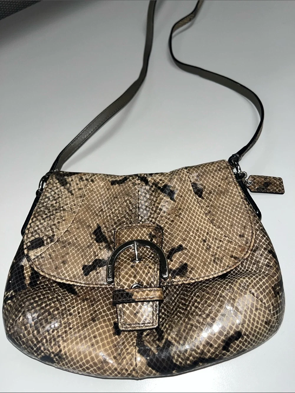 Coach Vintage Soho Leather Snake -Python Print Crossbody Bag
